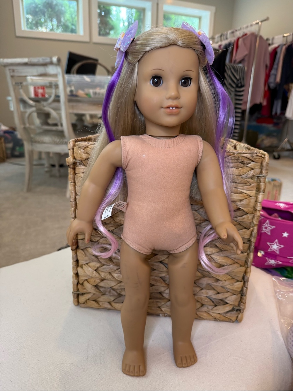 Kids Roller Skate Doll in Pink & Teal Dress - Picture 11 of 11